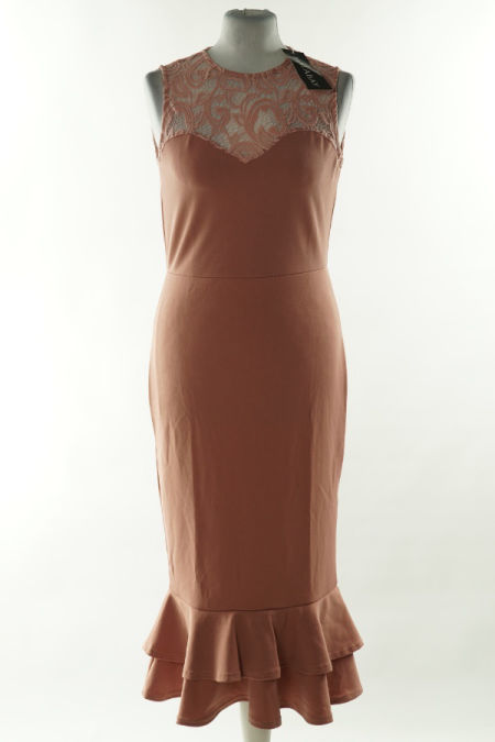 Sukienka różowa z koronkową górą