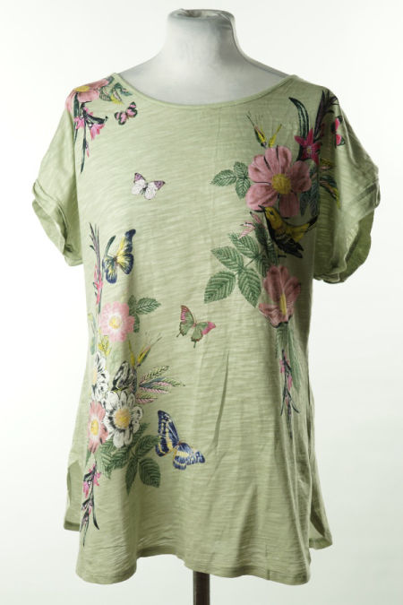 Bluzka zielona w kwiatki 