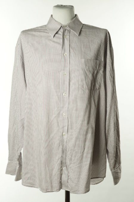 Koszula biała w bordową kratę