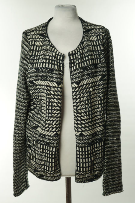 Narzutka sweterkowa czarno - biała H&M