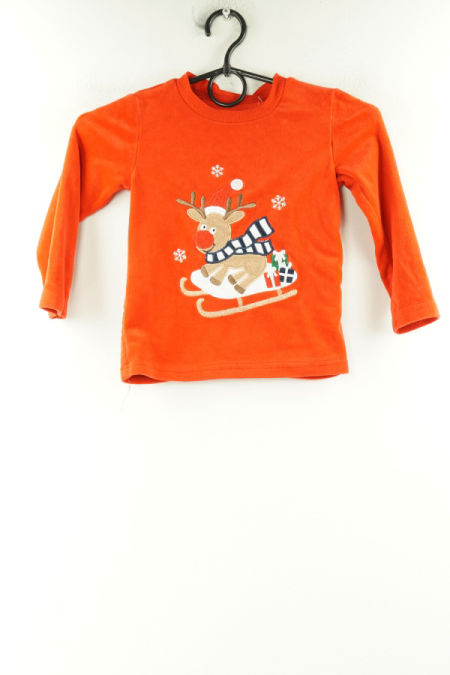 Bluzka polarowa czerwona z reniferem