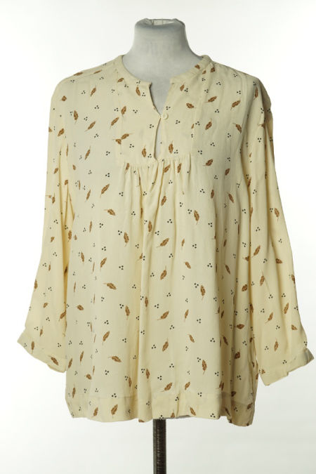 Bluzka beżowa w liście