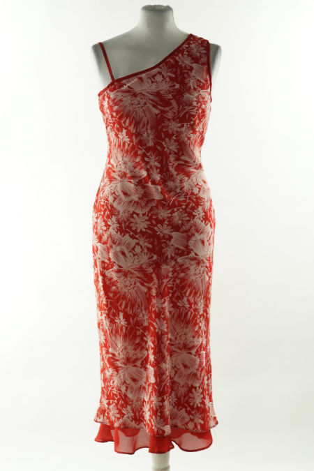 Sukienka czerwona w jasne kwiatki