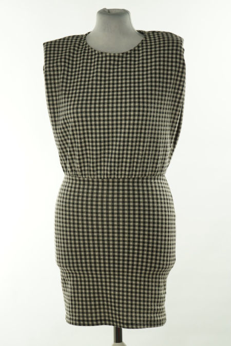 Sukienka czarno-biała w kratkę, ZARA