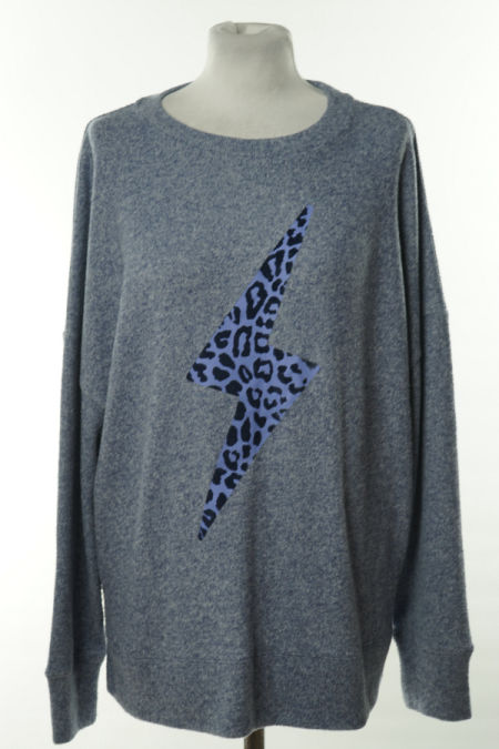 Sweter fioletowy melanż piorun