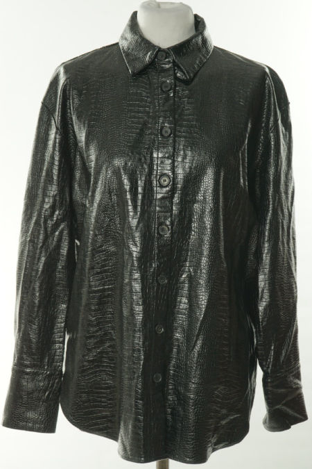 Koszula czarna ekoskóra wężowa