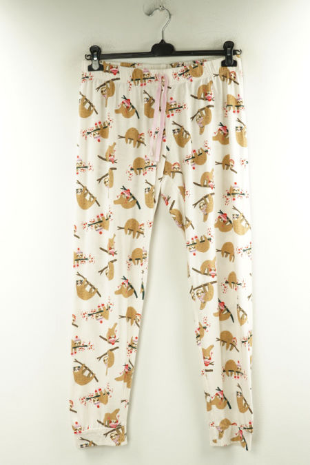 Spodnie piżamowe beżowe świąteczne