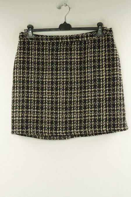 Spódnica czarna w kremowe wzory