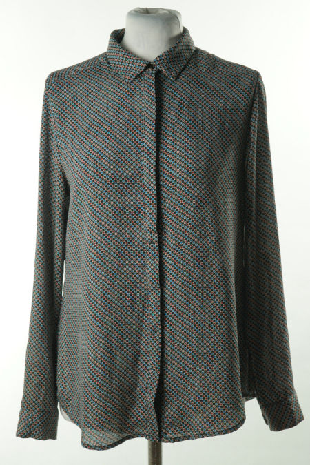 Koszula wzorzysta z czerwono niebieskimi kropeczkami 