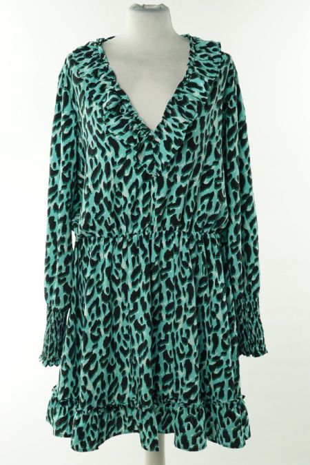 Sukienka niebieska w czarne cętki