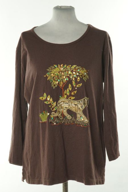 Bluzka brązowa z nadrukiem