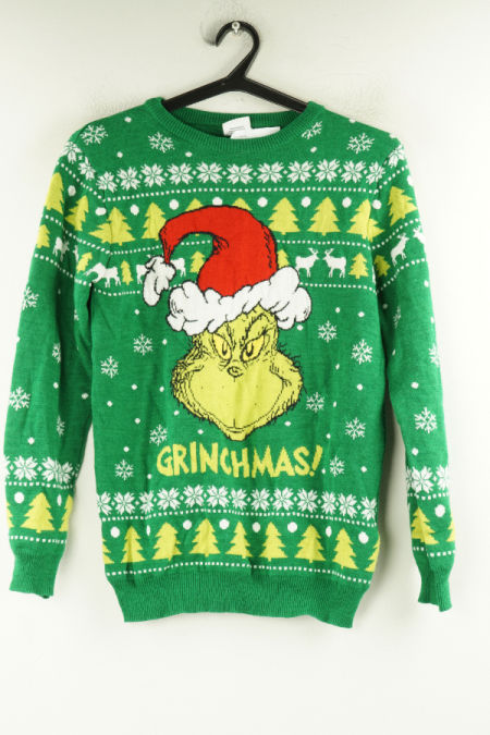 Sweter zielony z motywem świątecznym