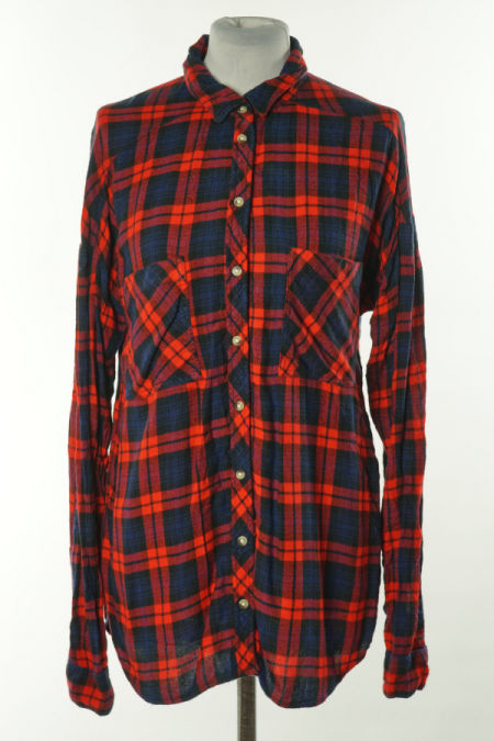 Koszula czerwono-granatowa w kratkę
