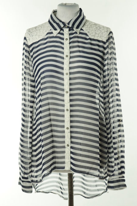 Koszula granatowo-biała w paski