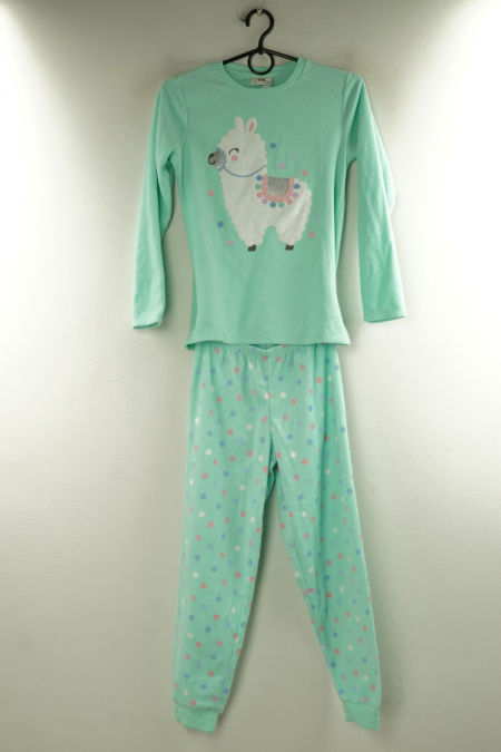 Piżama zielona lama