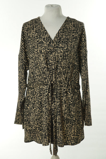 Tunika czarna w beżowe wzory