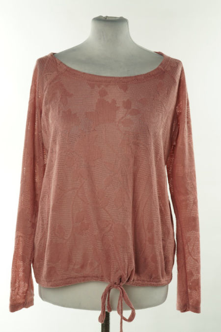 Sweter ciemnoróżowy ażurowy