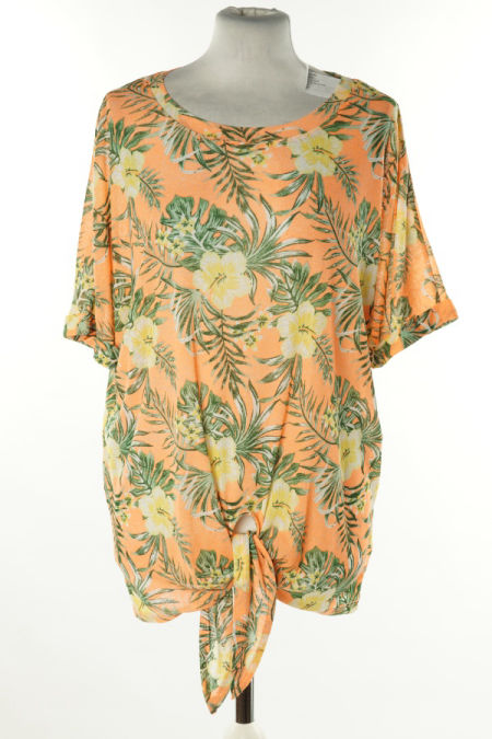 Bluzka pomarańczowa w kwiaty