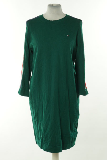 Sukienka zielona z lampasami, TOMMY HILFIGER