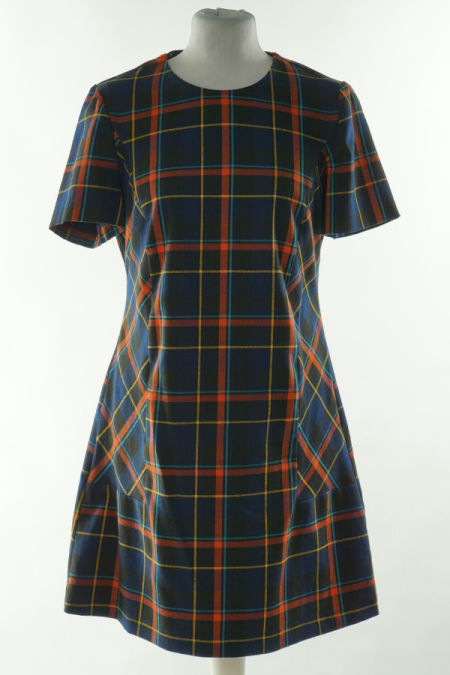 Sukienka granatowa w kratkę