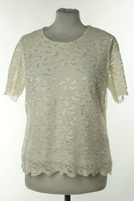 Bluzka biała z koronkowym wierzchem