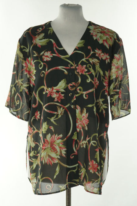 Koszula czarna w kwiaty