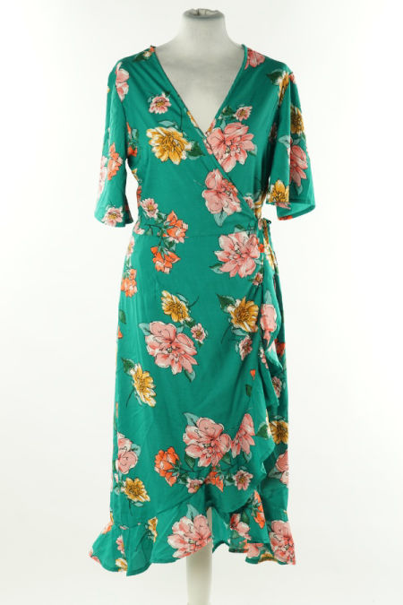 Sukienka kopertowa zielona kwiecista