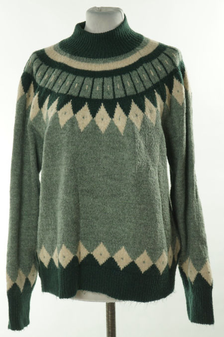 Sweter wzorzysty w odcieniach zieleni