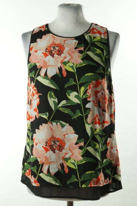 Bluzka czarna w kwiaty