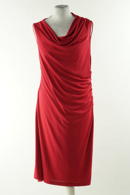 Sukienka bordowa z marszczeniem