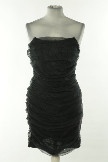 Sukienka czarna z siateczkowym wierzchem