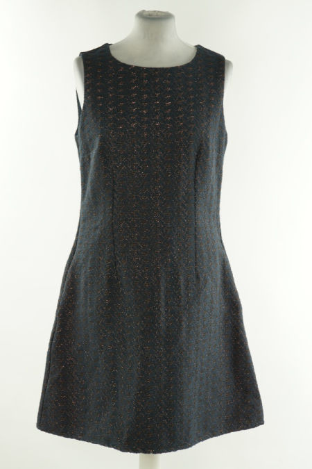 Sukienka granatowa z połyskującą nitką