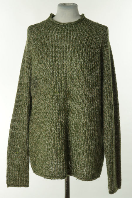 Sweter zielony melanż, w składzie wełna (12%)