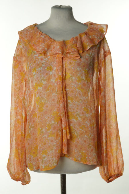 Bluzka żółto-brzoskwiniowa w kwiaty