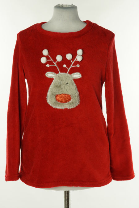 Bluzka piżamowa czerwona renifer
