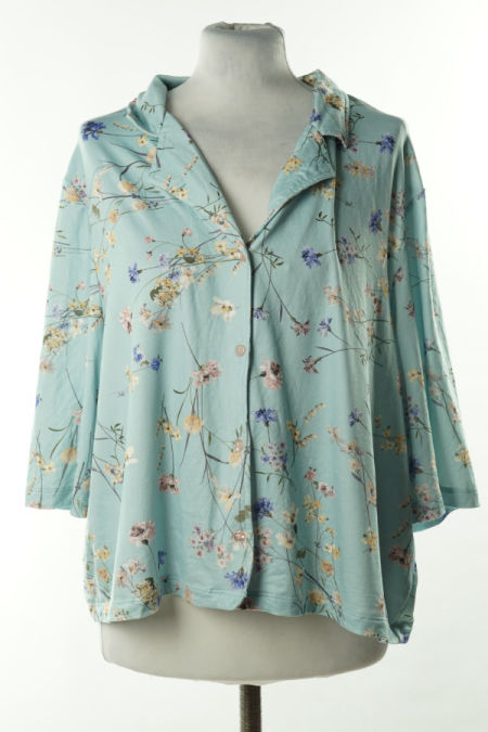 Koszulka piżamowa miętowa w kwiatki