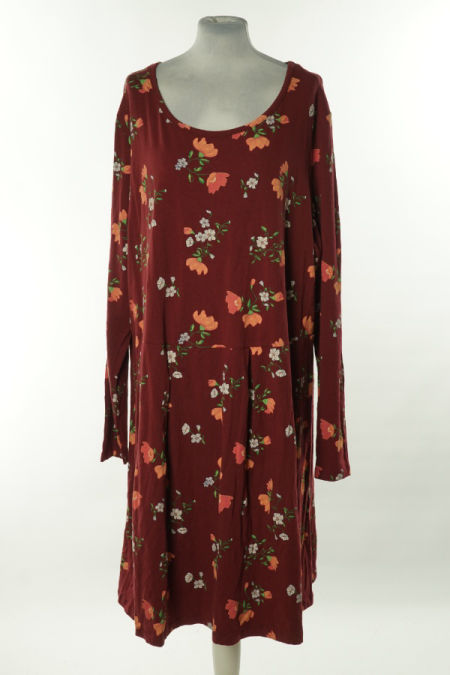 Sukienka bordowa w kwiaty
