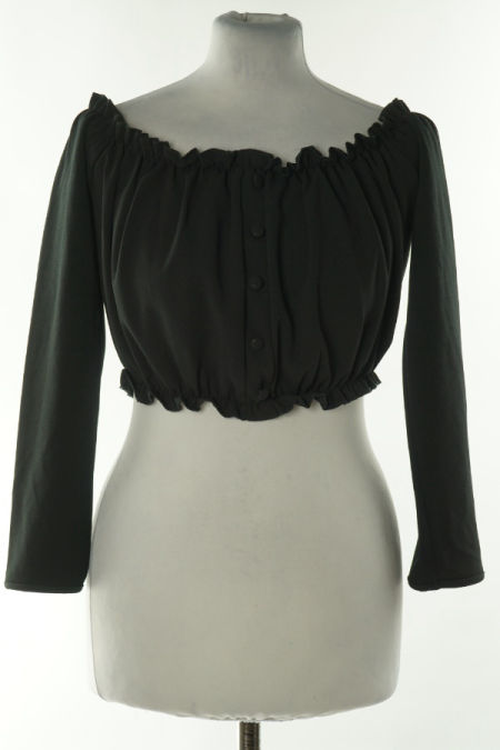 Top czarny z marszczeniami