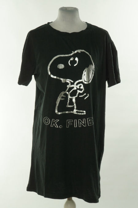 Koszula nocna czarna z nadrukiem