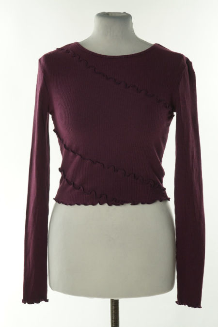 Bluzka śliwkowa prążkowana