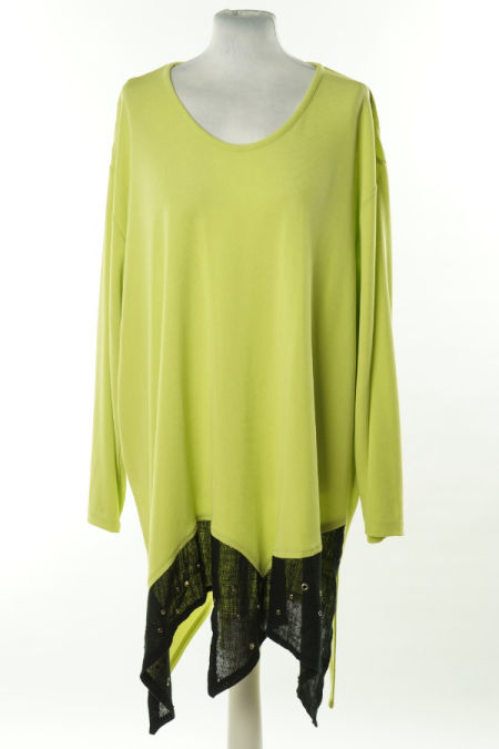 Tunika zielona z czarnym dołem