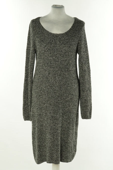 Sukienka szara sweterkowa połyskująca
