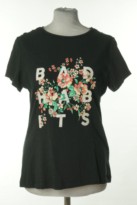 Koszulka czarna w kwiaty