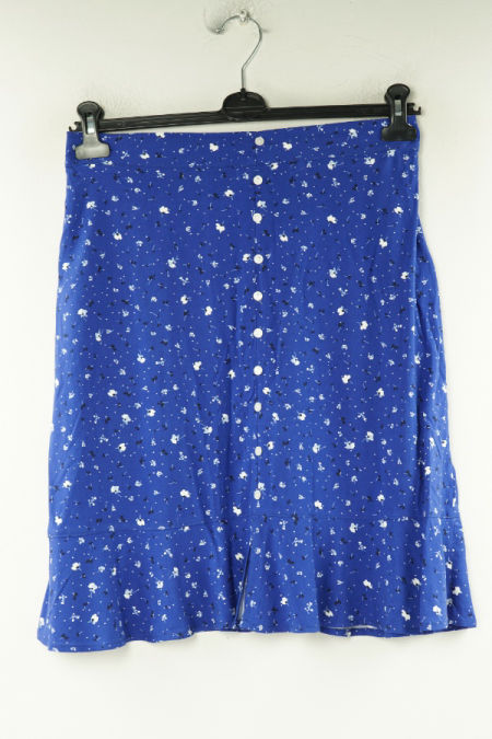 Spódnica materiałowa niebieska w kwiatki