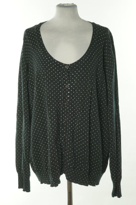 Kardigan czarny w białe kropki