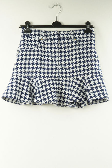 Spódnica biało granatowa w pepitkę