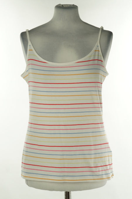 Koszulka biała w kolorowe paski