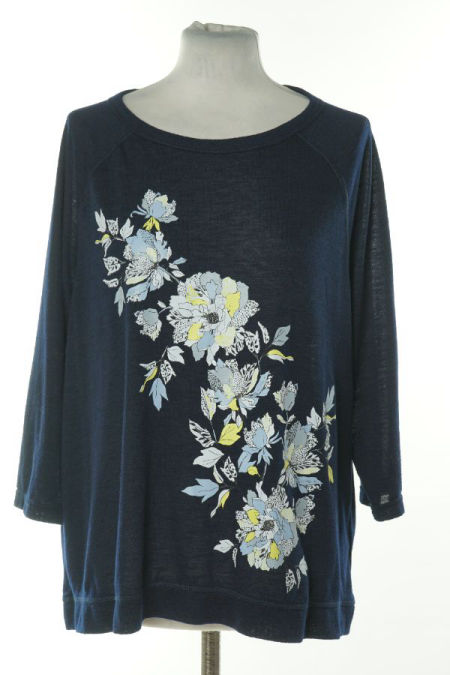 Bluzka granatowa w kwiaty