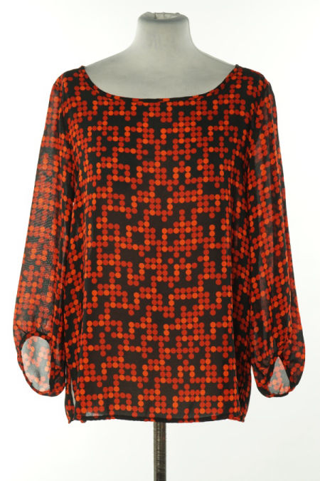 Bluzka czarna w czerwone kropki