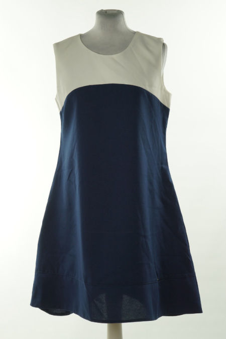 Sukienka granatowa z białymi ramiączkami